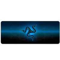 Килимок 400*900 тканинний RAZER 28 з боковою прошивкою, товщина 2 мм, колір Black/Blue, Пакет