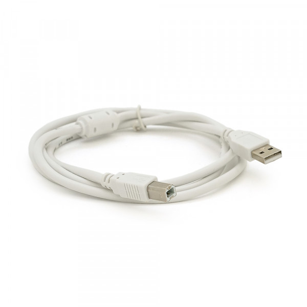 Кабель USB 2.0 AM/BM  1 ferite, пакет, довжина 0,8 м., білий
