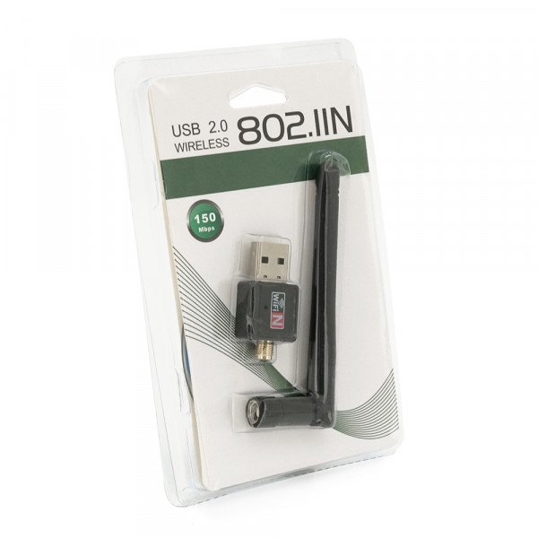 Бездротовий мережний адаптер з антеною 2DBI Wi-Fi-USB Merlion CL-UW04, RT7601, 802.11bgn, 150MB, 2.4 GHz, WIN7/XP/Vista/2K/MAC/LINUX, Blister Q400