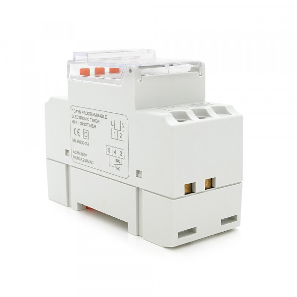 Реле часу Sinotimer TM920BK, на DIN-рейку, LCD, програмований, змінна батарея, 30А, 85-265V, 87х65х36 мм