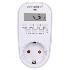 Розетка c цифровим тижневим таймером Sinotimer TM518, 16A, 3000W, 230V