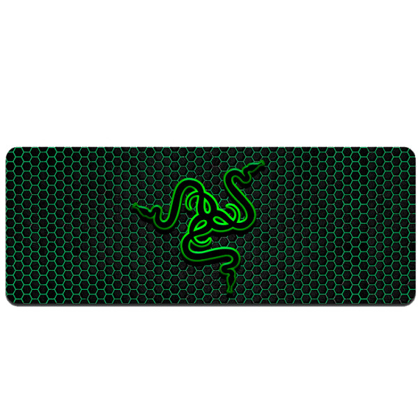 Килимок 400*900 тканинний RAZER 26 з боковою прошивкою, товщина 2 мм, колір Black/Green, Пакет