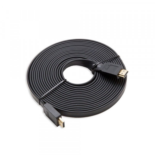 Кабель Merlion HDMI-HDMI 10m, v1.4, плоский Black, (Пакет), Q60