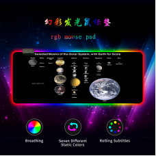 Килимок 300*800 для миші "Planets scales" тканинний з боковою прошивкою, товщина 3 мм, RGB підсвічування, живлення USB 1,8 м, Color Box