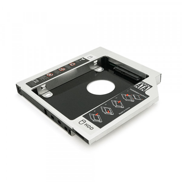 Адаптер підключення HDD 2.5 '' 12.7 mm в відсік приводу ноутбука SATA / mSATA (HDC-25), корпус aluminum+plastic, Blister, Q100