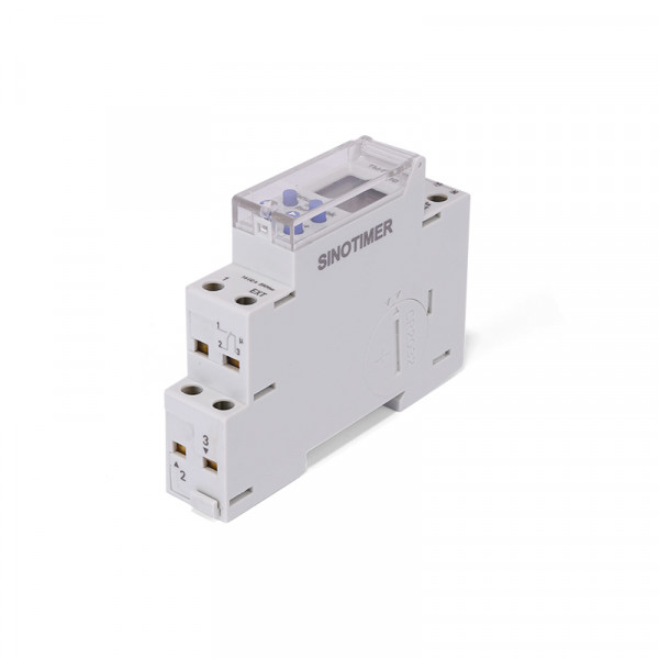 Реле часу Sinotimer TM610-2, 24 години/7 днів, на DIN-рейку 1P, LCD, програмований, змінна батарея, 16А, 220V, 88х66х18 мм
