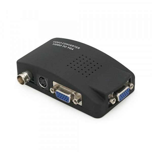 Конвертер VGA to BNC, IN-BNC (тато) на OUT-VGA(мама), Black, Пакет Q25