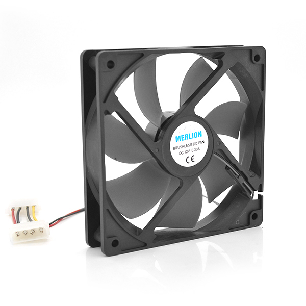 Кулер корпусний Merlion 9025, 92x92x25mm, 12V/0.3A, RPM 1300±10%, 2-pin MOLEX, Black, OEM