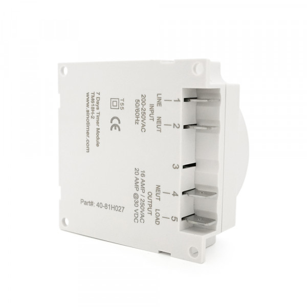 Таймер тижневий Sinotimer TM618H-2, програмований, 16А, 220V, 60х60х30 мм
