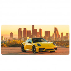 Килимок 300*800 тканинний Porsche 911 з боковою прошивкою, товщина 3 мм, Yellow, Пакет