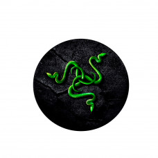 Килимок 220*220 мм тканинний RAZER 11 з боковою прошивкою (круглий), товщина 3 мм, колір Black/Green, Пакет
