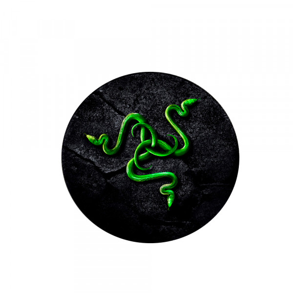 Килимок 220*220 мм тканинний RAZER 11 з боковою прошивкою (круглий), товщина 3 мм, колір Black/Green, Пакет
