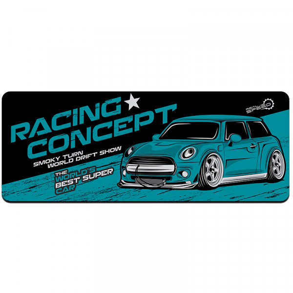 Килимок 300*700 тканинний Racing concept з боковою прошивкою, товщина 2 мм, Dark blue, Пакет