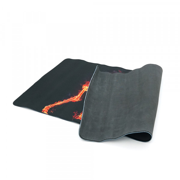 Килимок 400*800 тканинний "Fire musician" з боковою прошивкою, товщина 3 мм, колір Black-red, Пакет