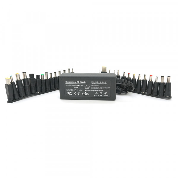 Універсальний БЖ 19V 3.42A 70W, корпус - пластмаса, ручне регулювання, 28 роз'ємів BOX