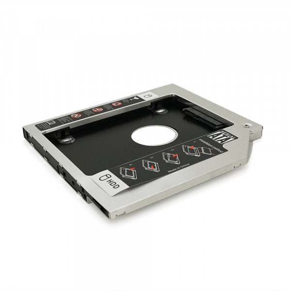 Адаптер підключення HDD 2.5 '' 9.5 mm в відсік приводу ноутбука SATA / mSATA (HDC-25), корпус aluminum+plastic, Blister, Q100