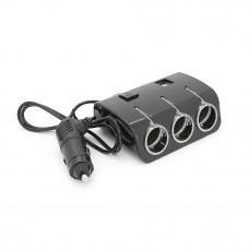 АЗП розгалужувач WEIFENG, 12V-3 * 12V + 2 * USB, Black, Blister