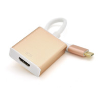 Конвертер Type-C (тато) на HDMI (мама) 10cm, GOLD, 4K / 2K Пакет