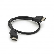 Кабель Merlion HDMI-HDMI HIGH SPEED 0.5m, v1.4, OD-7.5mm, круглий Black, коннектор Black, (Пакет) Q500