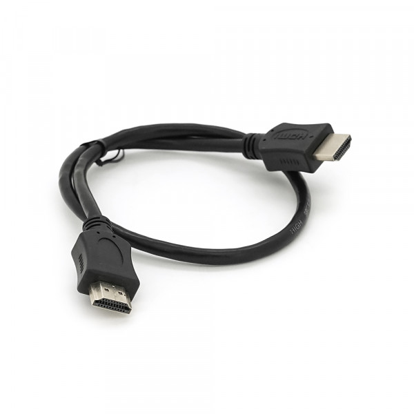Кабель Merlion HDMI-HDMI HIGH SPEED 0.5m, v1.4, OD-7.5mm, круглий Black, коннектор Black, (Пакет) Q500