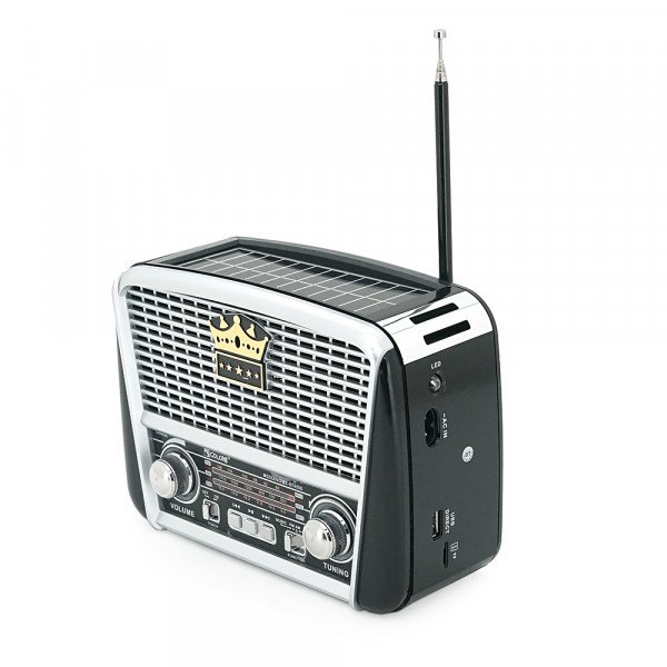 Радіоприймач GOLON RX-456S, LED, 3W, FM радіо, Входи microSD, USB, AUX, корпус пластмас, Black/Red, BOX
