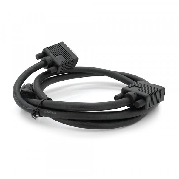 Кабель Merlion VGA 1.5m, male to male (тато-тато), 1 ферит, чорний, Пакет Q125