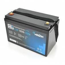 Літій-залізо-фосфатний акумулятор Merlion LiFePO4 12.8V 100AH,(4S1P/BMS-50A),(330x173x220), до 5000 циклів