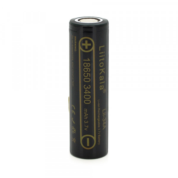 Акумулятор 18650 Li-Ion LiitoKala Lii-34A, 3400mAh (3250-3350mAh), 3.7V (2.75-4.2V), Black, , 2 шт в упаковці, ціна за 1 шт