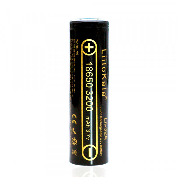 Акумулятор 18650 Li-Ion LiitoKala Lii-32A, 3200mAh (3050-3350mAh), 3.7V (2.75-4.2V), Black, PVC BOX Q2, ціна за 1 шт