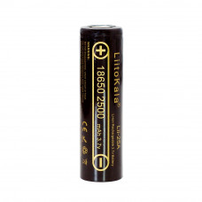 Акумулятор 18650 Li-Ion LiitoKala Lii-25A, 2500mah (2450-2650mah), 3.7V (2.75-4.2V), Black, PVC BOX Q2,  цiна за 1 шт