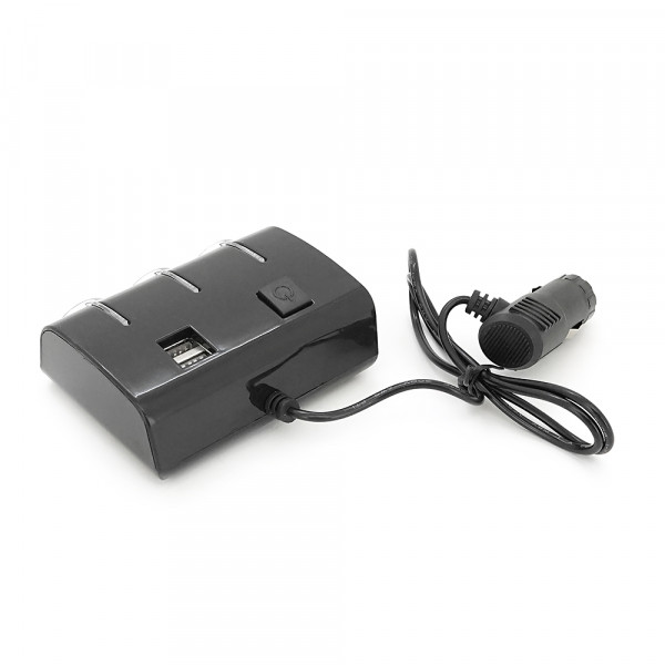 АЗП розгалужувач WEIFENG, 12V-3 * 12V + 2 * USB, Black, Blister