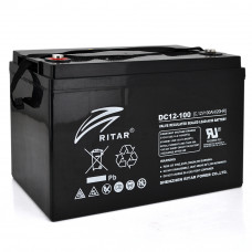 Акумуляторна батарея CARBON RITAR DC12-100C, Black Case, 12V 100.0Ah, 2000-5000 циклів, до 15 років термін служби (355*250*260), 29 kg  Q1