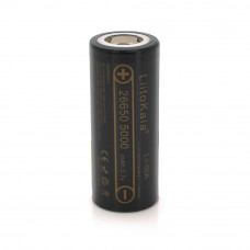 Акумулятор 26650 Li-Ion LiitoKala Lii-50A, 5000mAh (5100-5500mAh), 25A, 3.7V (2.5-4.2V), Black, 2 шт в упаковці, ціна за 1 шт