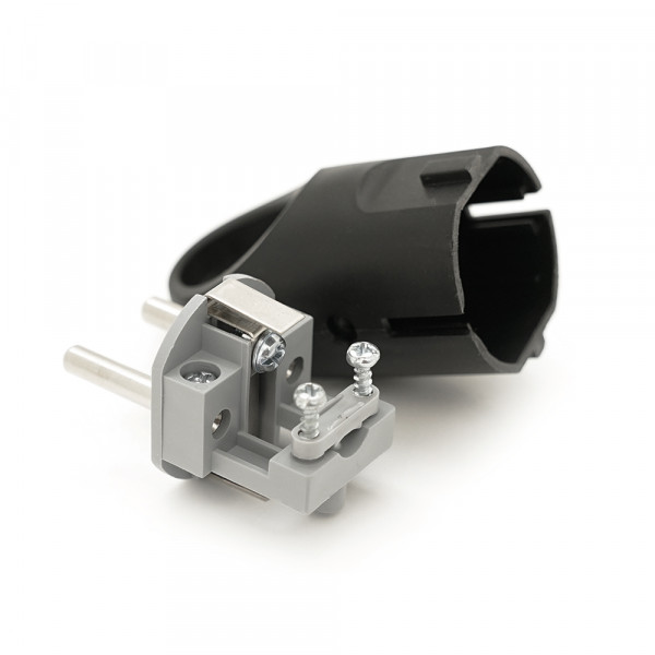 Вилка із заземленням кутова з кільцем, 16A 250V, A112B, Black, Q35