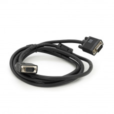 Кабель Merlion VGA 2m, male to male (тато-тато), 1 ферит, чорний, Пакет Q100