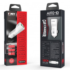 Набір 2 в 1 АЗУ With Micro-Usb Cable DC12-24V MY-30, 2 x USB, 5V / 12W, Output: 5V / 2.4A, White, Blister- box
