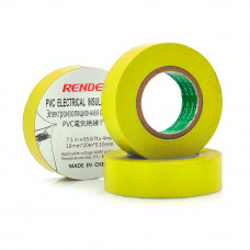 Ізолента RENDER 0,19мм * 16мм * 7м (жовта), temp: -10 + 80 ° С, 2000V, розтяж-180%, міцність 20Н / см, Агдезія 0,42 кг / 25мм, 10 шт. в уп. ціна за упак.