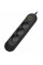 Мережевий фільтр F03U, 3 розетки EU + 3 USB, 1.5 м, перетин 3х0, 75мм, 2500W, Black, Bag