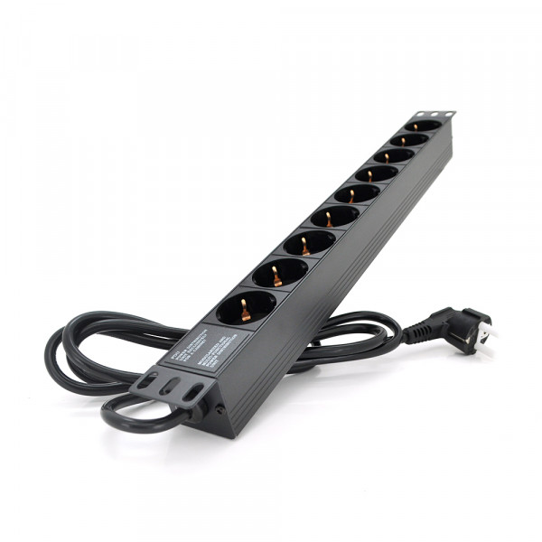 Мережевий фільтр F03U, 3 розетки EU + 3 USB, 1.5 м, перетин 3х0, 75мм, 2500W, Black, Bag