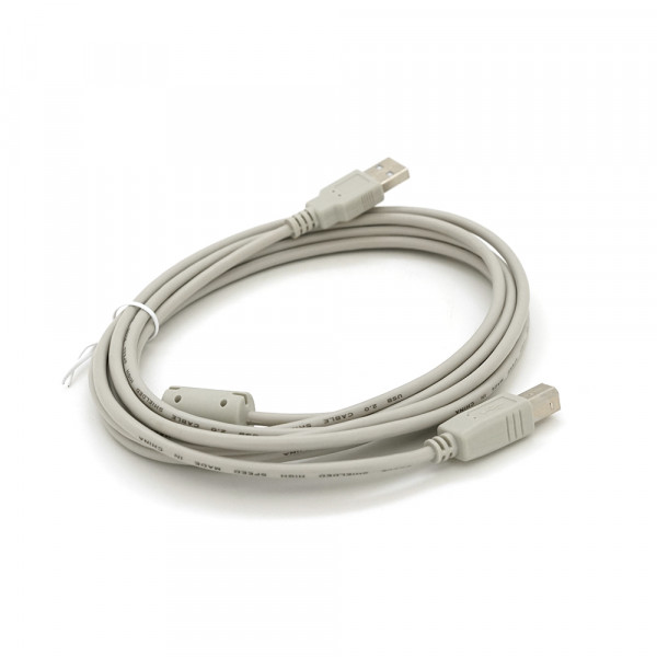 Кабель USB 2.0 AM/BM, 3.0m, 1 ферит, білий