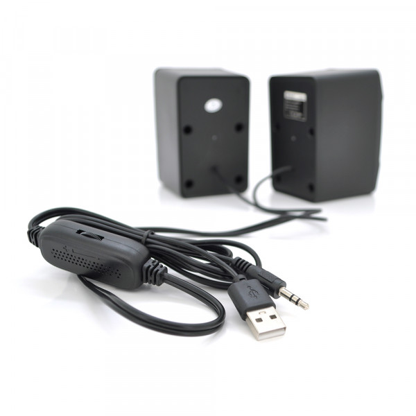 Колонки 2.0 Kisonli L-9090 для ПК і ноутбука, USB + 3.5mm, 2x3W, 20Hz- 20KHz, з вбудованим підсилювачем, Black, BOX, Q60