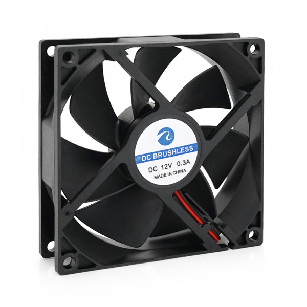 Кулер корпусний Merlion 9025, 92x92x25mm, RPM 1300±10%, 12V/0.3A, 2-pin, Black, OEM