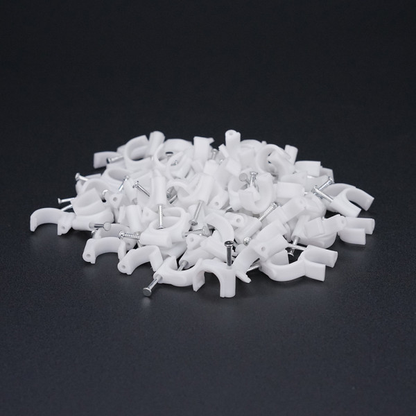 Скоби 12мм для кріплення кабелю (100 шт/уп) білі