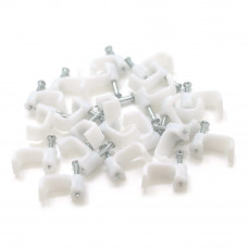 Скоби 10мм для кріплення кабелю (100 шт/уп) білі