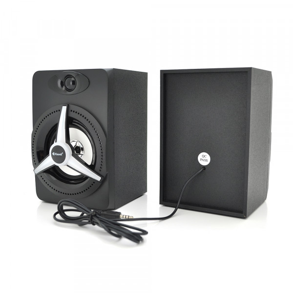 Колонки 2.1 Kisonli TM-7000A, для ПК і ноутбука, живлення 220V + jack 3.5mm, 15W+2x5W, 20Hz- 20KHz, з сабвуфером, bluetooth, Black, BOX, Q6