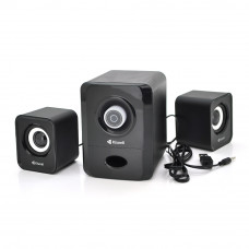 Колонки 2.1 Kisonli U-2900, для ПК і ноутбука, USB + 3.5mm, 5W + 2x3W, 20Hz- 20KHz, з сабвуфером, Black, BOX, Q40