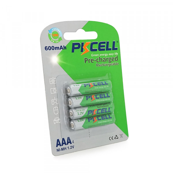 Акумулятор PKCELL 1.2V AAA 600mAh NiMH Already Charged, 4 штуки у блістері ціна за блістер, Q12