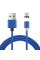 Магнітний кабель Ninja USB 2.0/Lighting, 1m, 2А, індикатор заряду, тканинне обплетення, броньований, знімач, Blue, Blister-Box