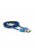 Магнітний кабель Ninja USB 2.0/Micro, 1m, 2А, індикатор заряду, тканинне обплетення, броньований, знімач, Blue, Blister-Box