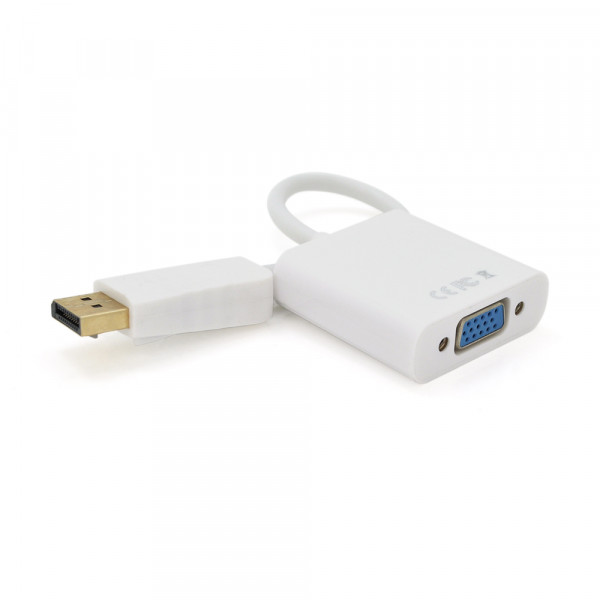 Конвертер Display Port (тато) на VGA(мама) 30cm, White,4K/2K, Пакет